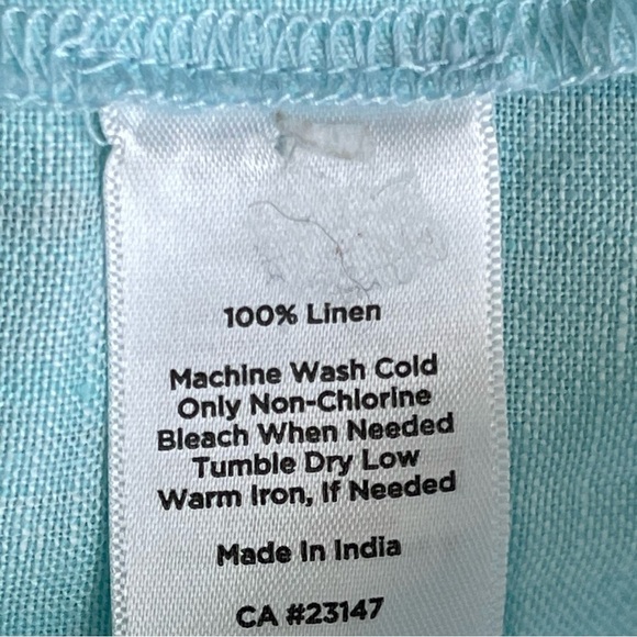 Talbots 100% Linen Top Women’s Size L Chest Pockets Roll Tab Sleeves - Picture 8 of 8
